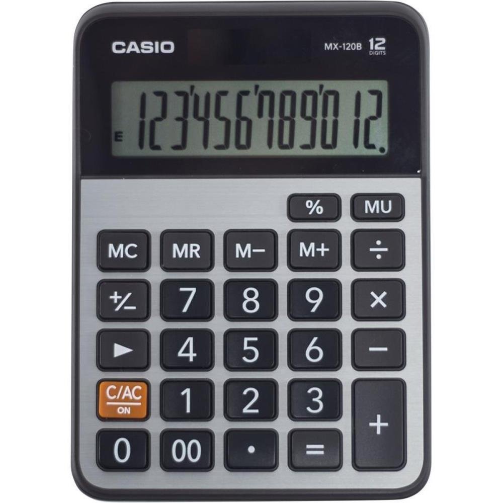 Calculadora De Mesa 12 Dig. Solar/Bateria Prata