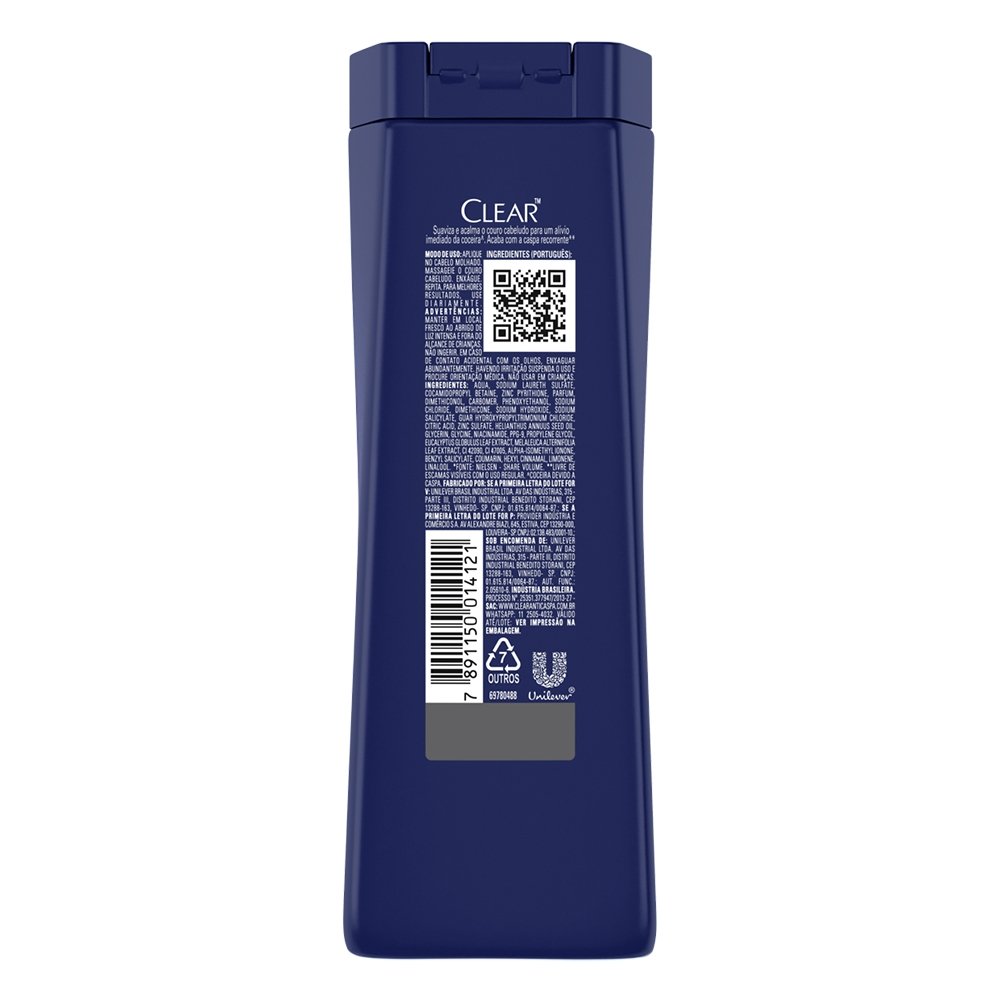 Shampoo Clear Men Antí-Caspa Controle e Alívio da Coceira 400ml