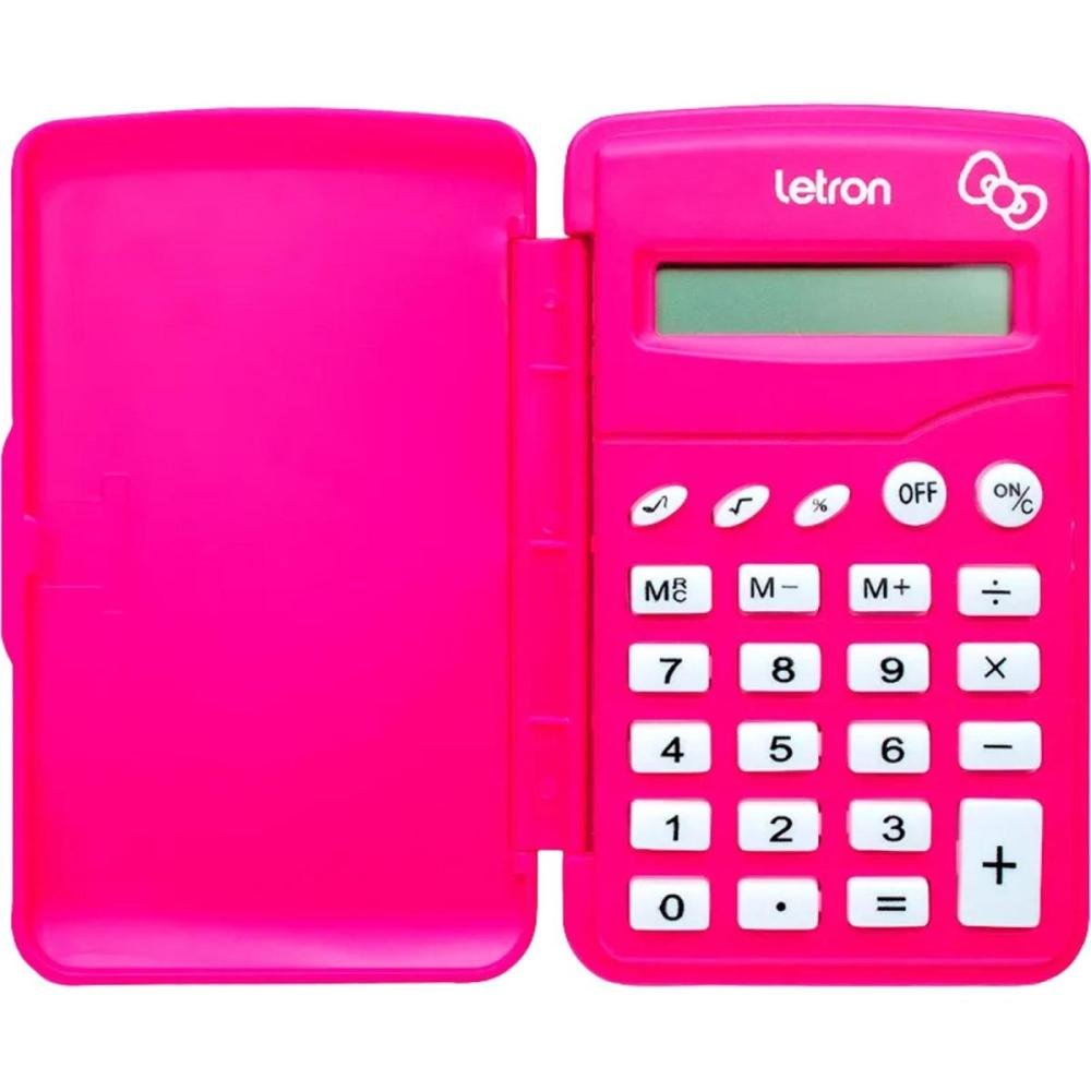 Calculadora Flip Letron Hello Kitty 8 Dígitos Rosa Un.Venda: Pc/1