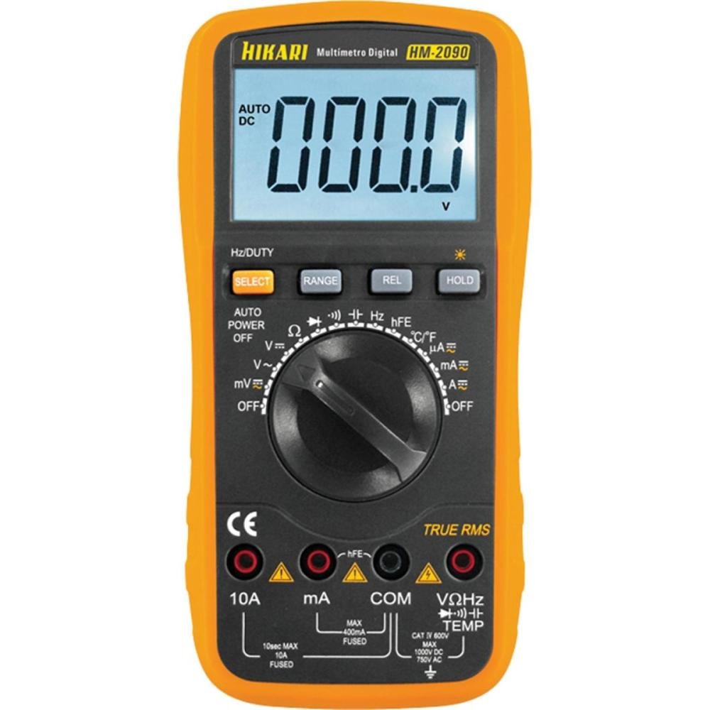 Multímetro Digital Hikari Hm-2090 Laranja/Preto Un.Venda: Pc/1