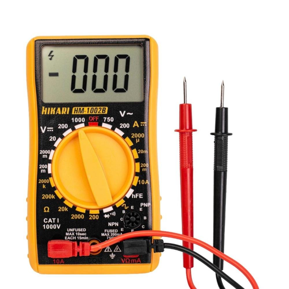 Multímetro Digital Hikari Hm-1002B Amarelo/Preto Un.Venda: Pc/1