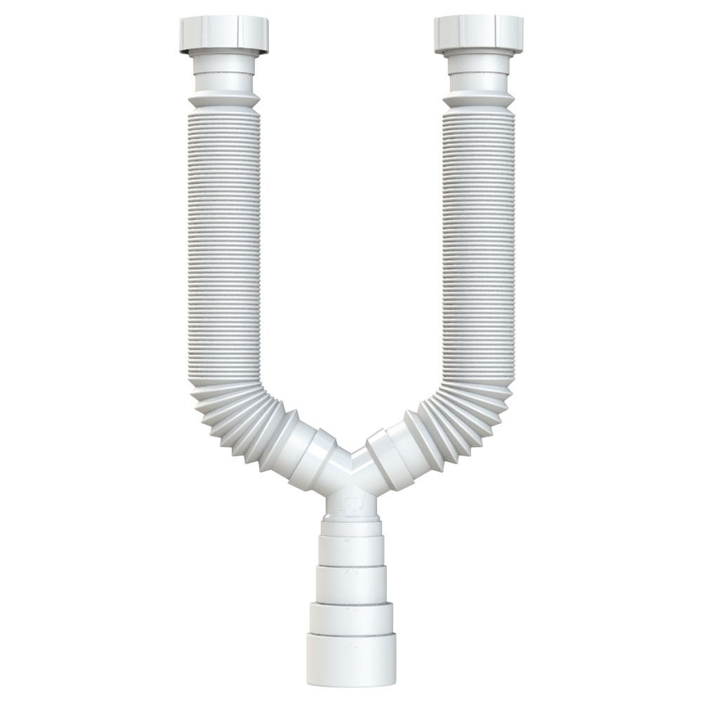 Sifão Extensível Universal Herc Duplo DN38/40/48/50 Branco