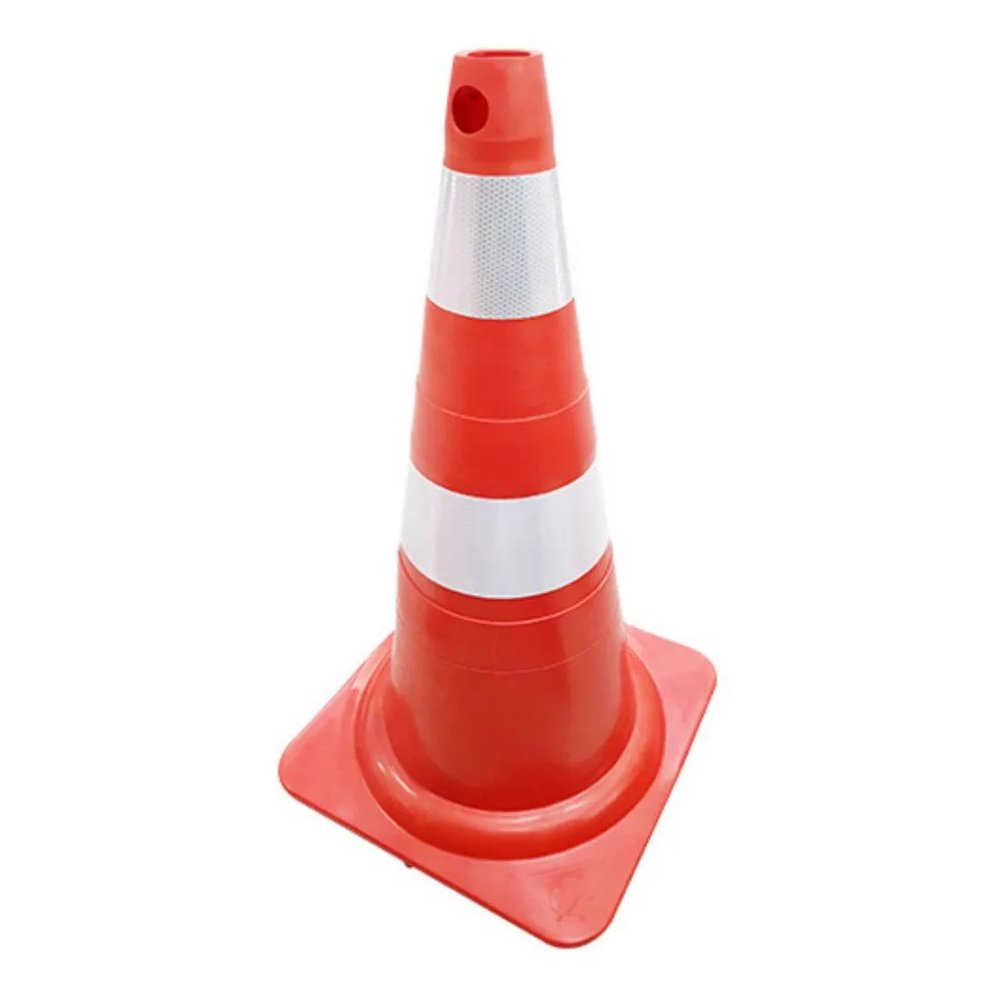 Cone De Sinalização Borracha 75 Cm Laranja E Branco - 360