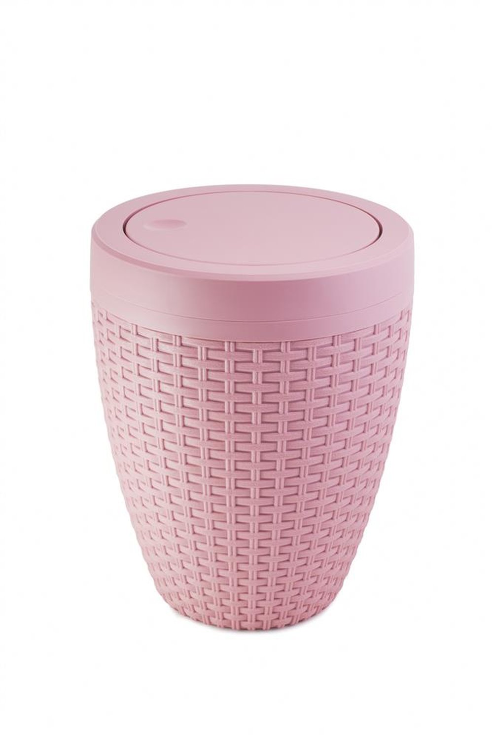 Lixeira Para Banheiro Aquaplas 7,5L Rattan Rosa 23X23x29cm