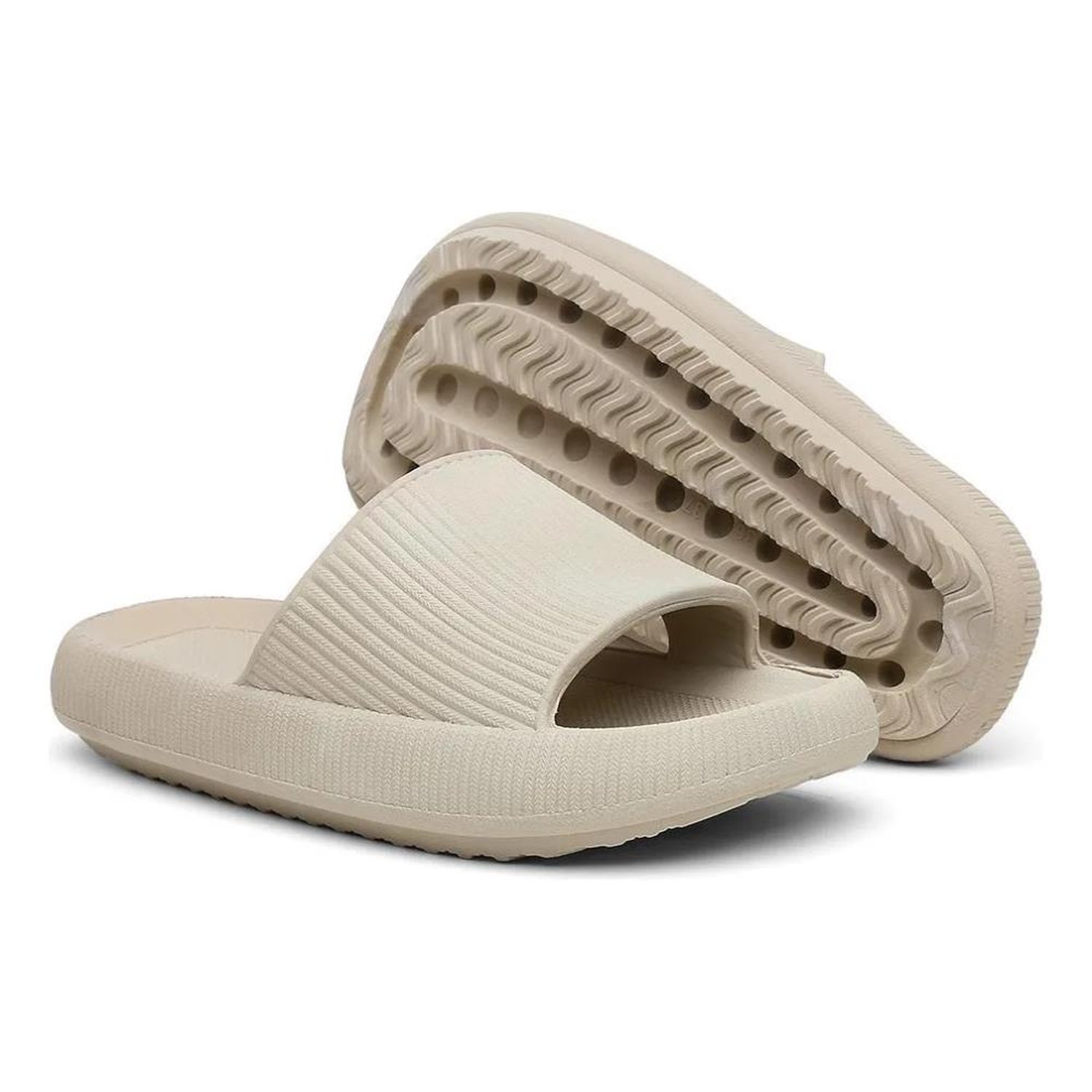 Chinelo Nuvem Ergonômico Unissex Slide Flexível Conforto Tam 42/43 Off-White
