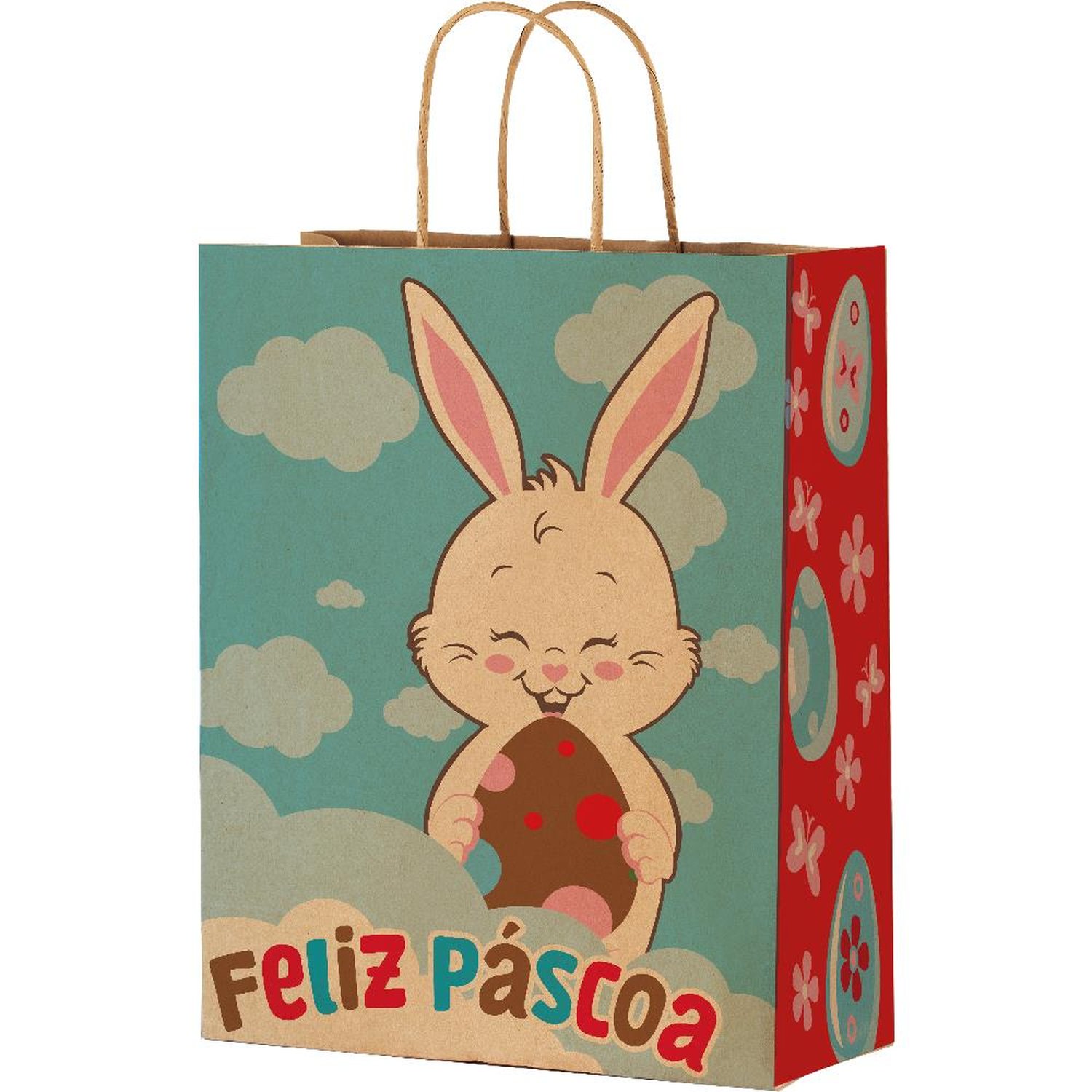 Sacola De Papel M 29X24x12 Pascoa Divertida