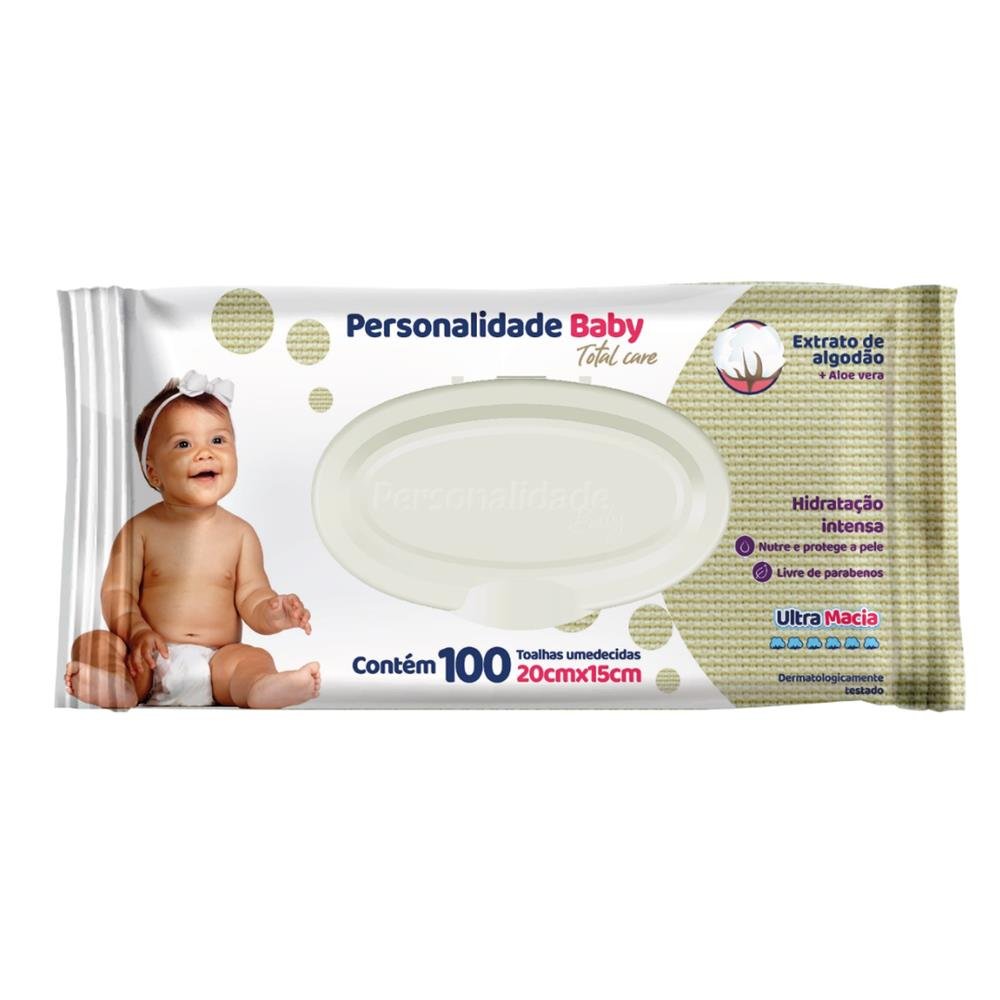 Toalha Umedecida Personalidade Baby Total Care Com 100 Unidades