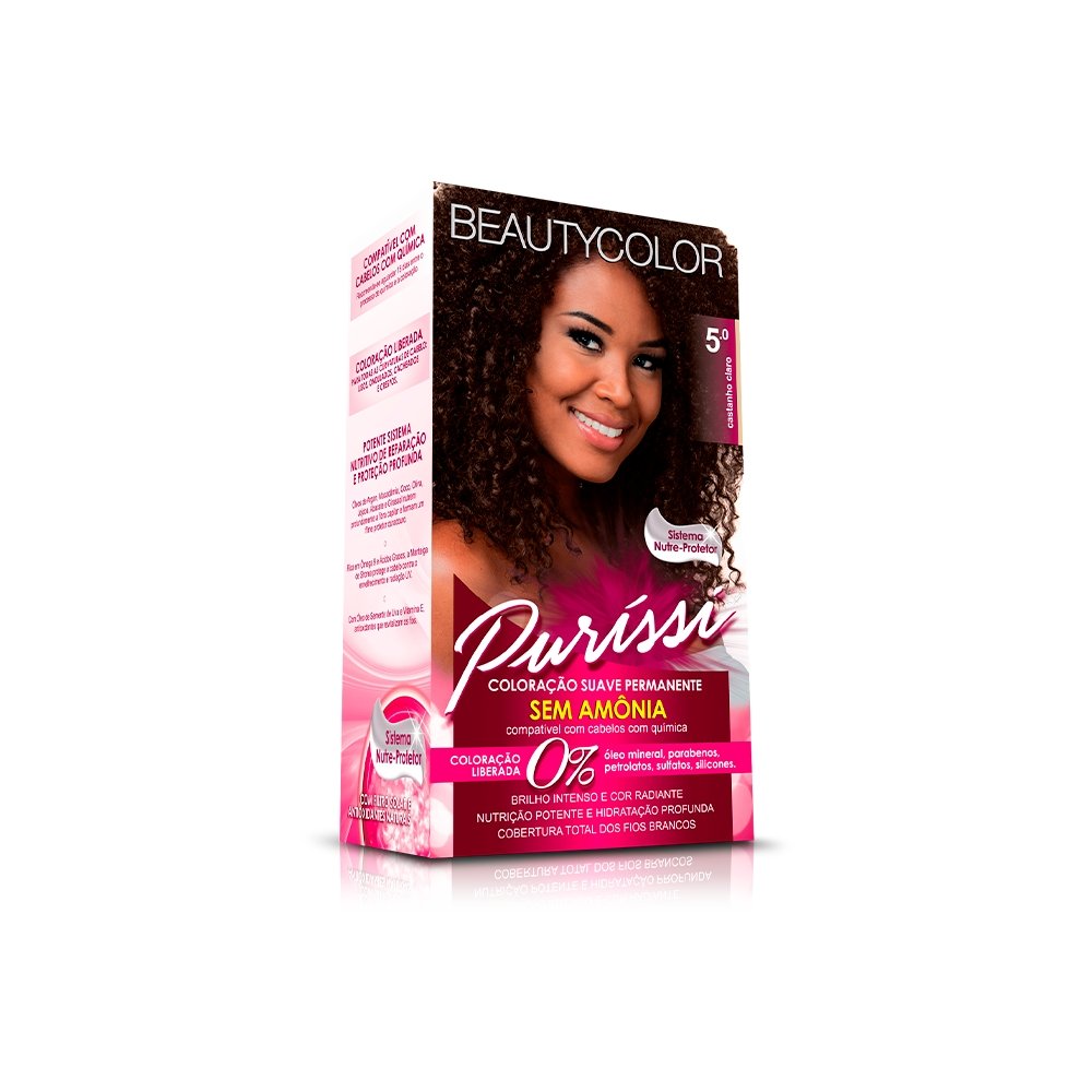 Tintura Beauty Color Purissi Sem Amonia Castanho Claro 5.0