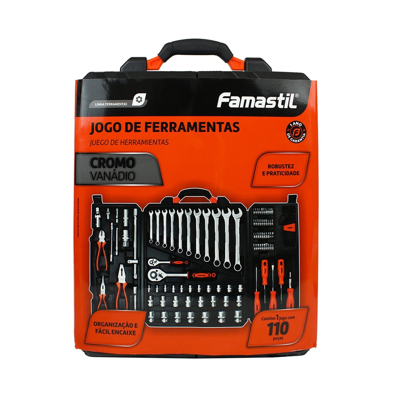JOGO DE FERRAMENTAS FAMASTIL 110 PECAS CR-V