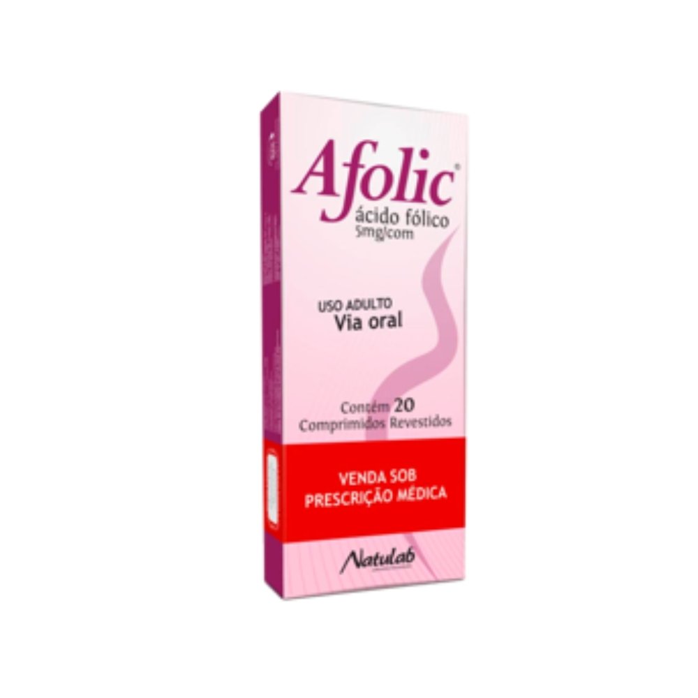 Acido Folico 5Mg 20 Comprimidos - Natulab (Afolic) | Martins Atacado