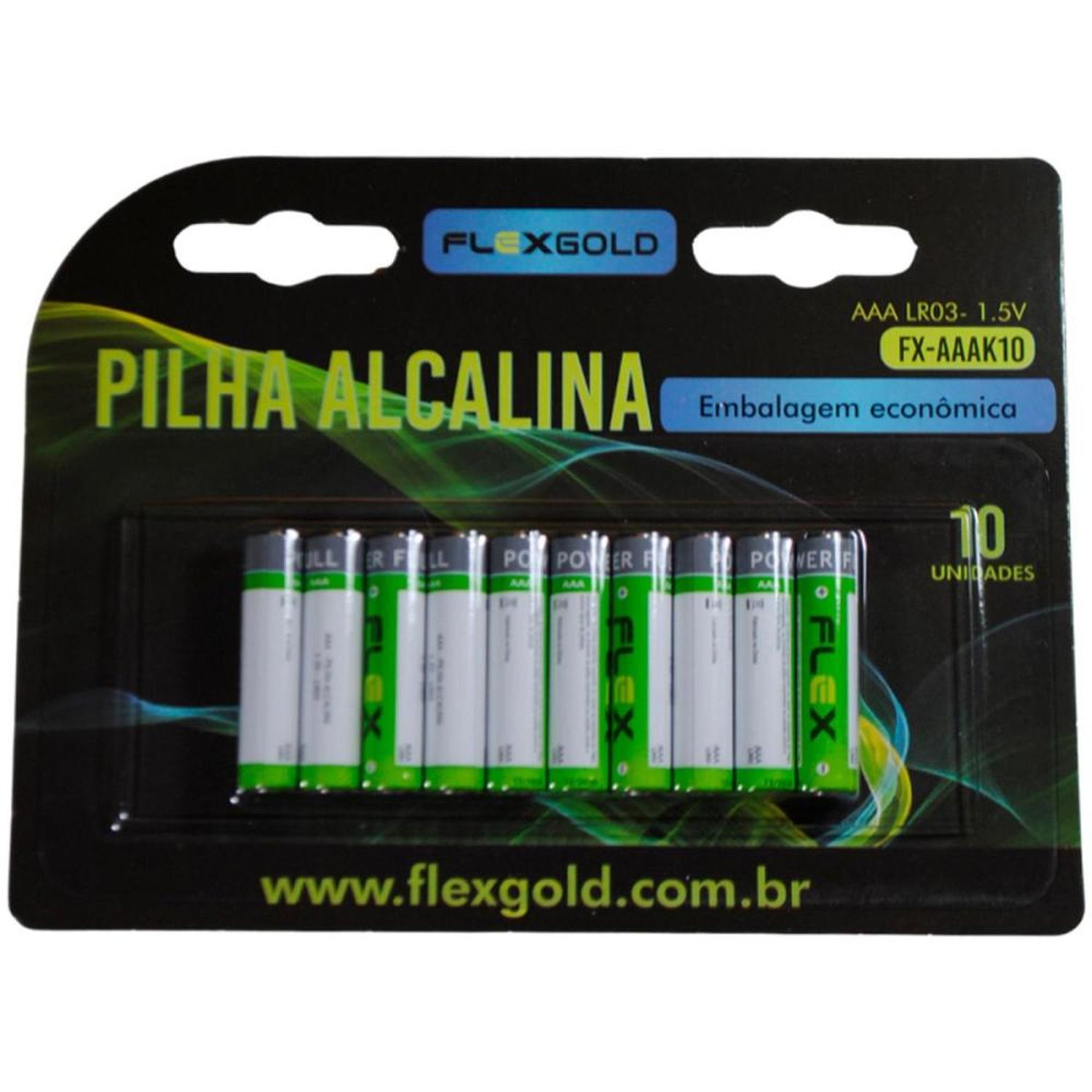 Pilha Alcalina 1,5V Aaa (C/10 Pilhas) Flex Un.Venda: Car/1