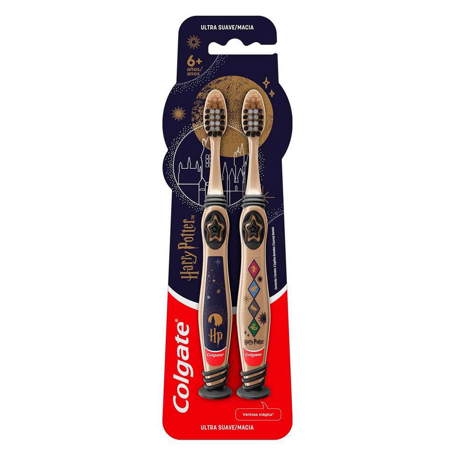 Escova Colgate Harry Potter 6+ Anos Ultra Suave Macia - Embalagem com 2 Unidades