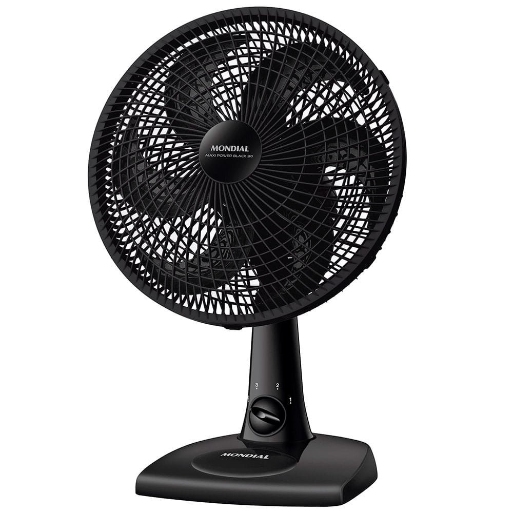 Ventilador de Mesa Mondial NV-15B, 30cm, 3 Velocidades, Preto, 220V