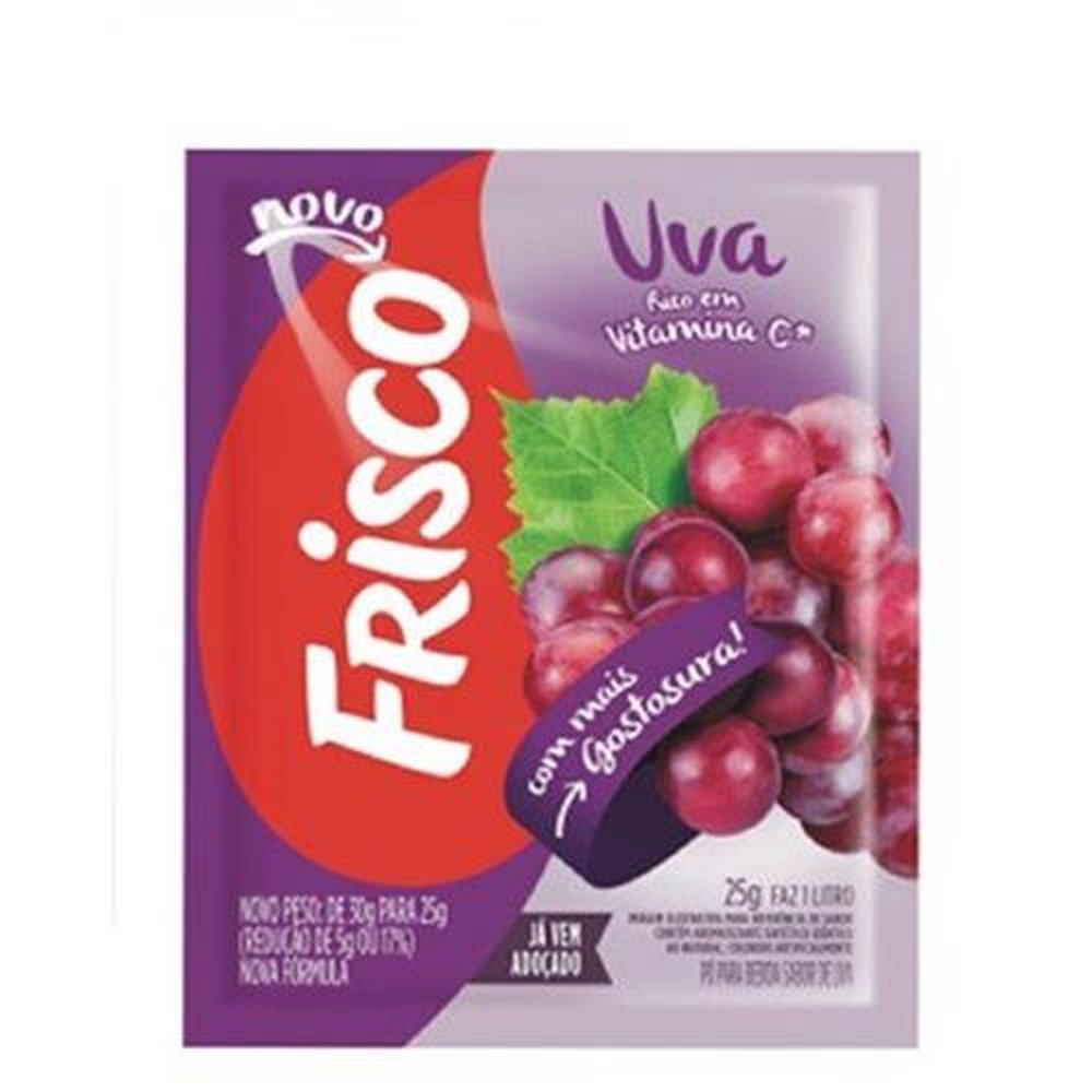 Suco Em Pó Frisco Uva- Display com 15 unidades