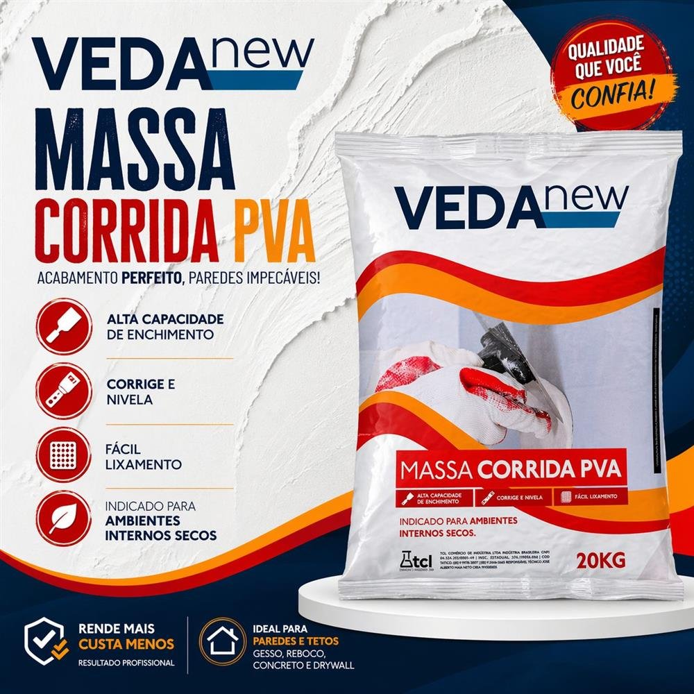 Massa Corrida Pva Em Saco De 20Kg | Martins Atacado
