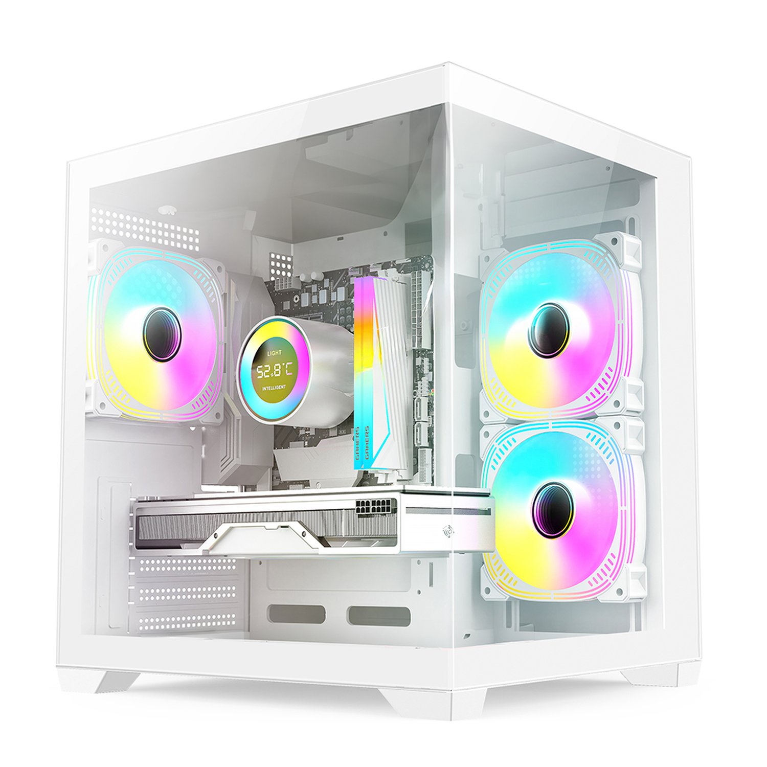 Pc Gamer Skill Aquarium, Amd Ryzen 5 5600Gt, 16Gb, Radeon Vega 7, Ssd 512Gb M.2, Fonte 500W, Branco