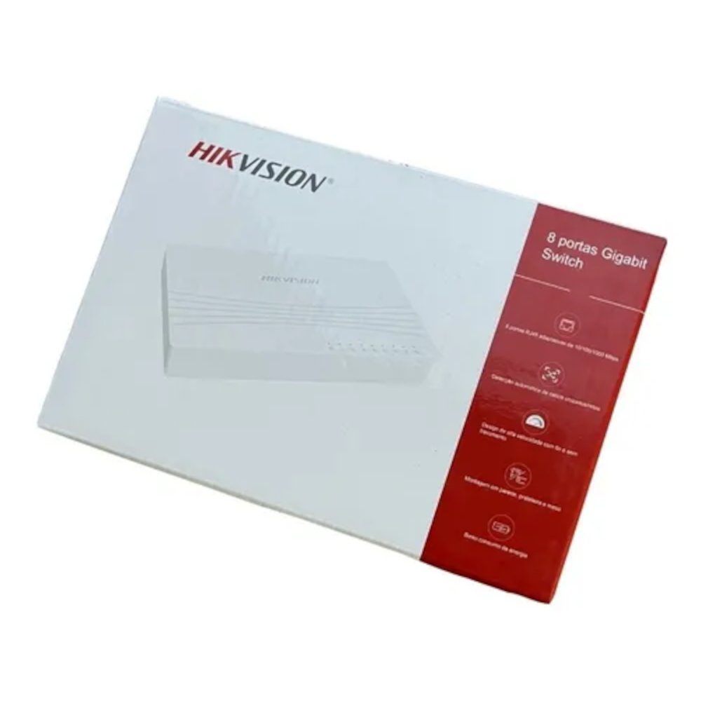 Switch 8 Portas Hikvision Ds-3E0508d-E Giga