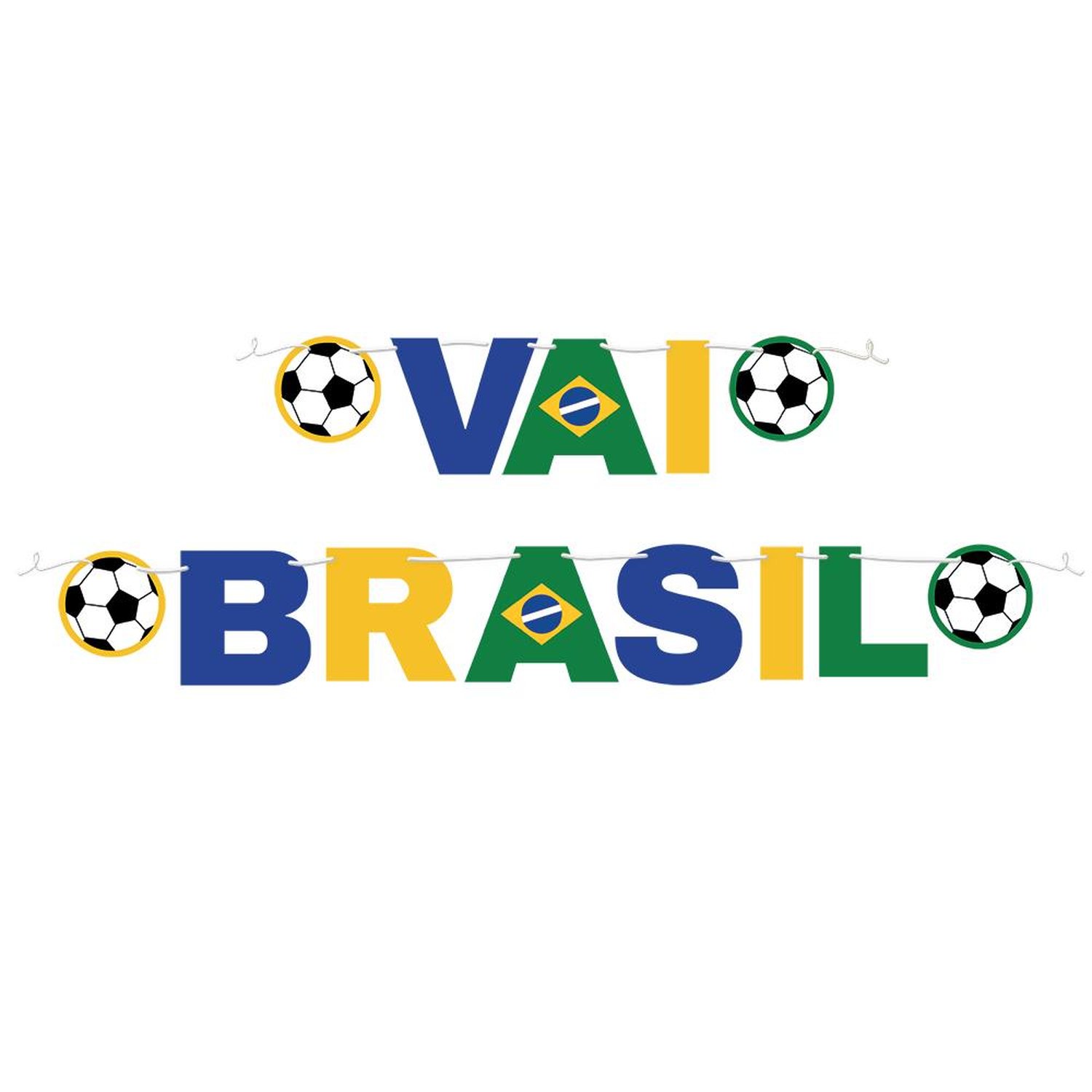 Faixa Decorativa Vai Brasil Copa 2026