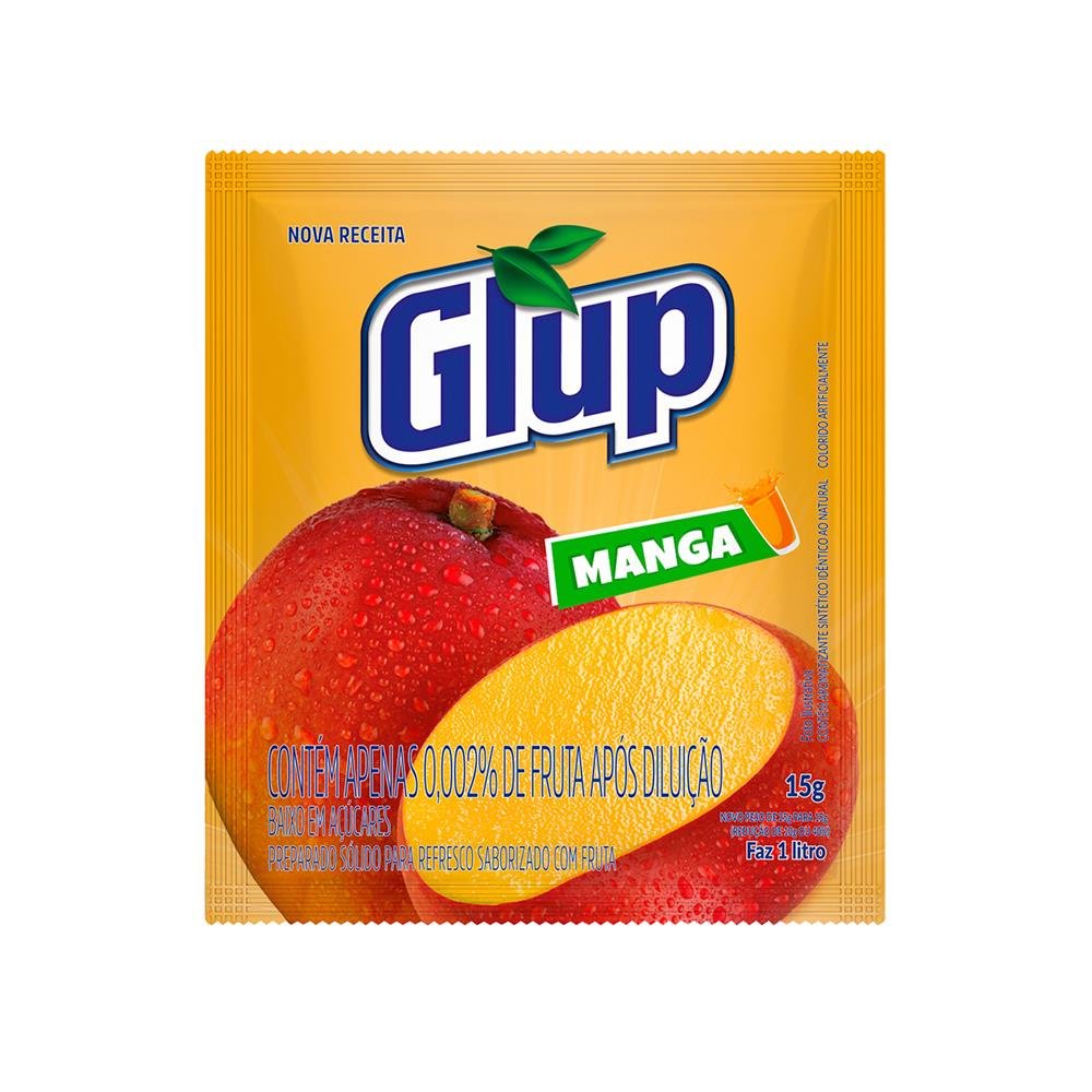 Refresco Suco Em Pó Glup 15G Sabor Manga Adoçado Embalagem Com 15 Sachês