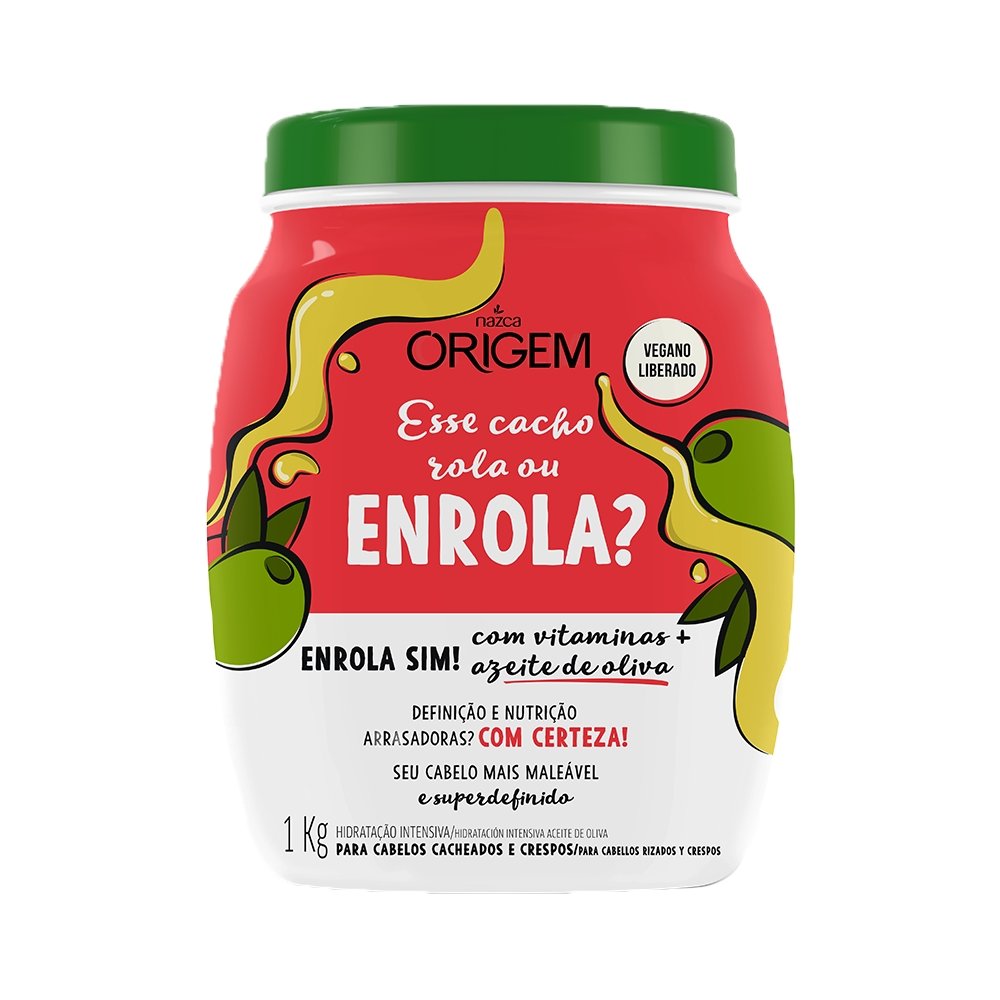 Creme De Tratamento Origem Azeite De Oliva Cabelos Cacheados 1Kg