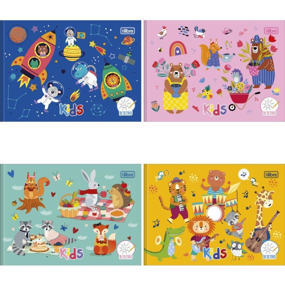 Caderno Desenho Capa Dura Sapeca 40 Folhas Horizontal Brochura - Pacote Com 15
