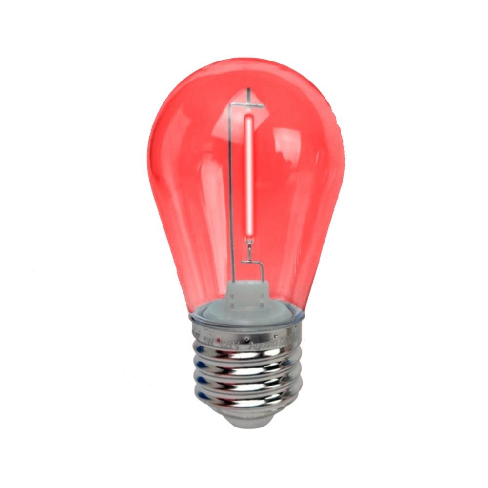 Lâmpada Led Filamento Vermelho 1W E-27 127V Ledf90.03 4 Peças Foxlux