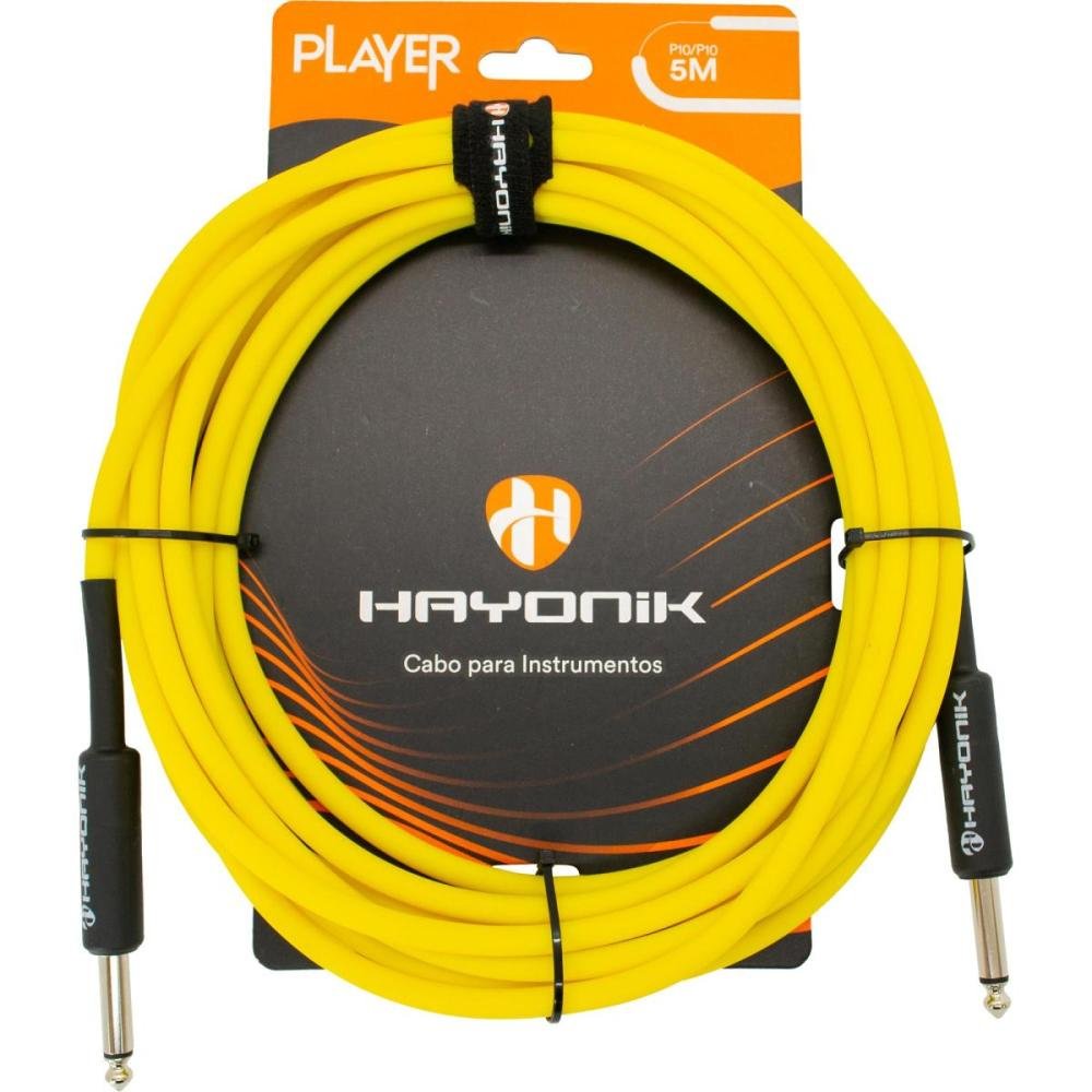 Cabo Para Instrumentos Player P10 X P10 5M Amarelo Hayonik Un.Venda: Pc/1