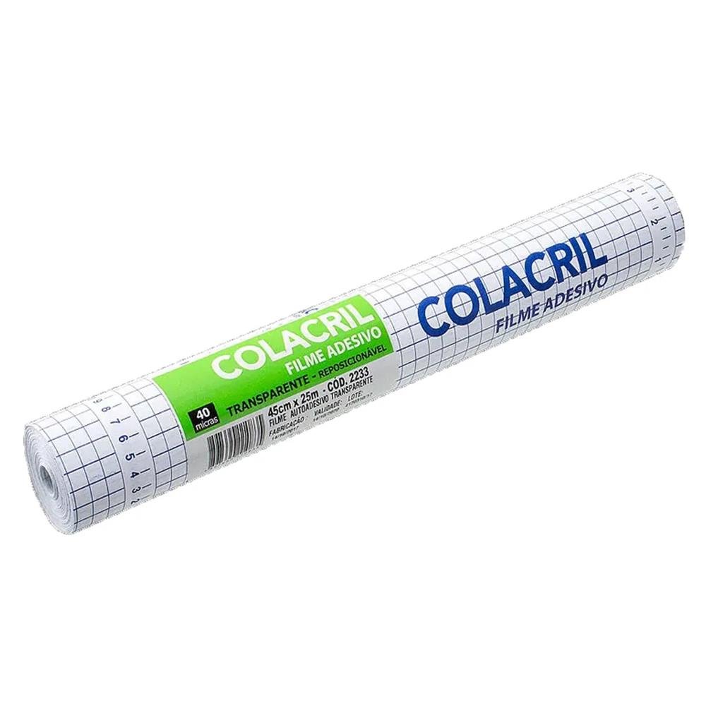 Adesivo Contact Cristal 40Mic (25Mx45cm) Colacril Rolo/25