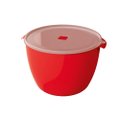 Bacia Plastica Redonda 10L C/Tampa Multiuso Vermelha