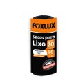 Saco Lixo 50L 63x80cm Preto 20 Peças Foxlux