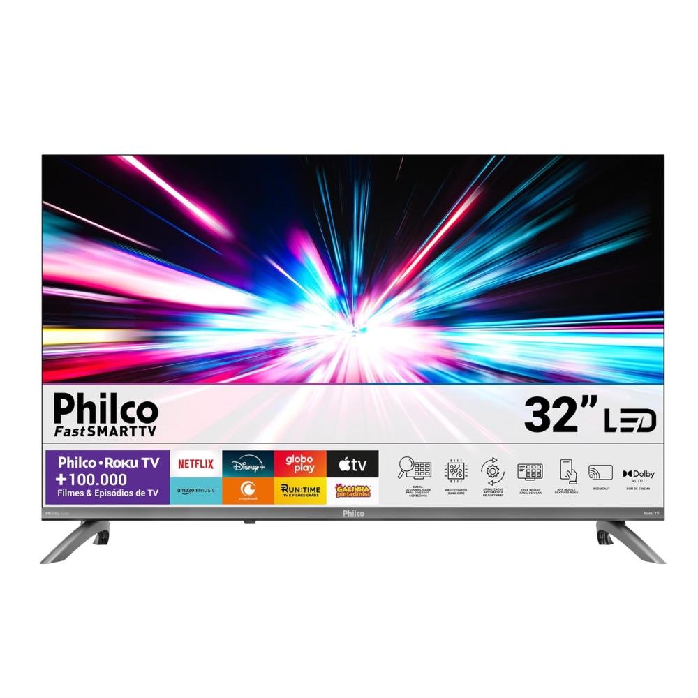 SMART TV 32P LCD LED PHILCO P32CRB ROKU DOLBY HDMI USB