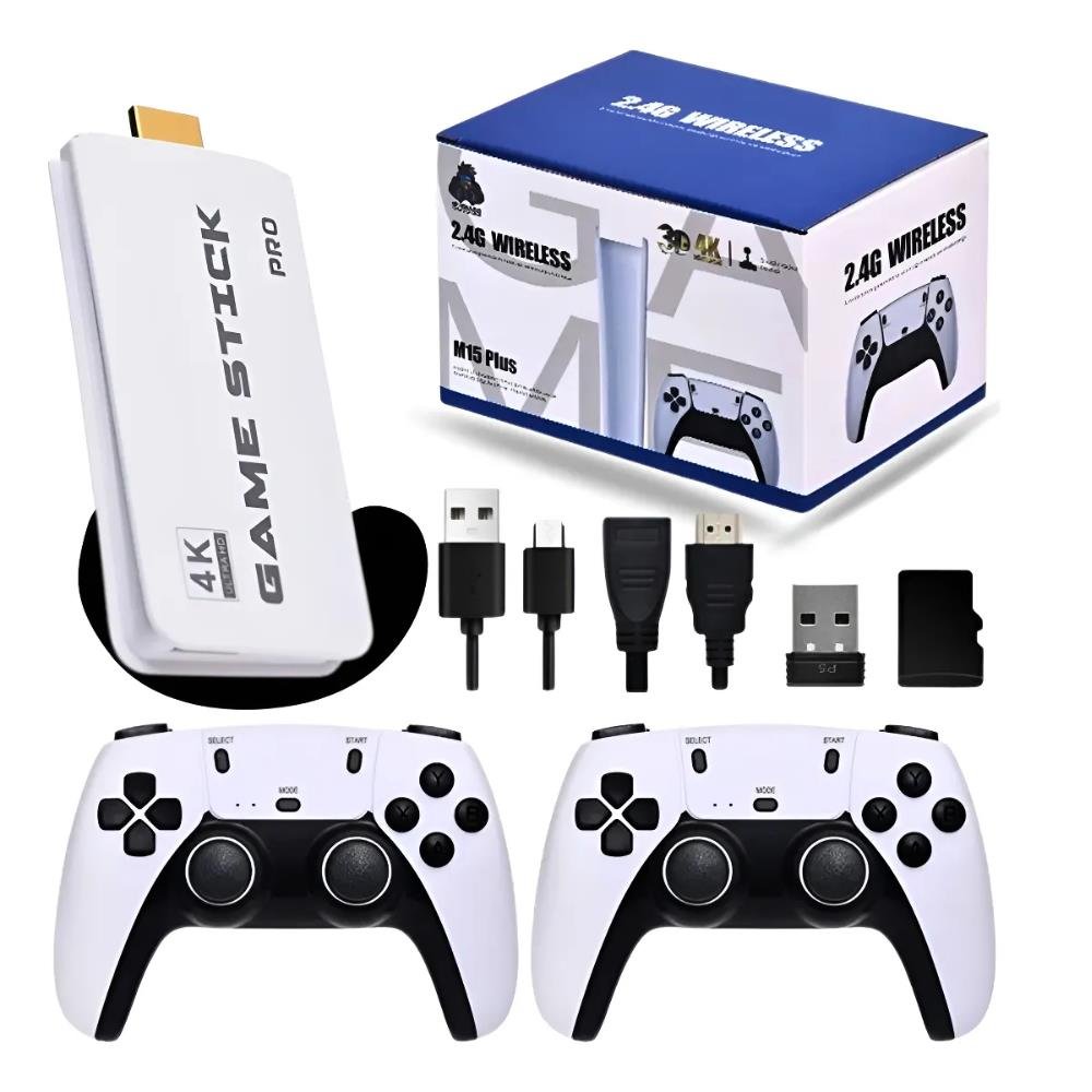 Console Retro Game Project M15 Hdmi 4K Controles Sem Fio 30 Mil Jogos