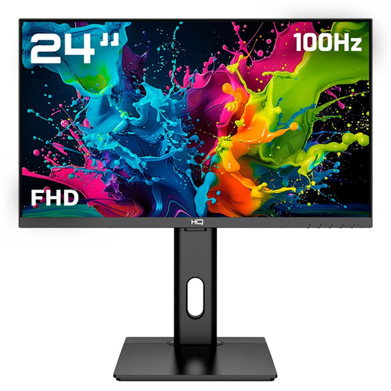 Monitor Hq Pro 24¿ Led, 100Hz Full Hd, Ergonômico, Ajuste De Altura E Rotação, Frameless, Hdmi + Dp ¿ Hq24aj100