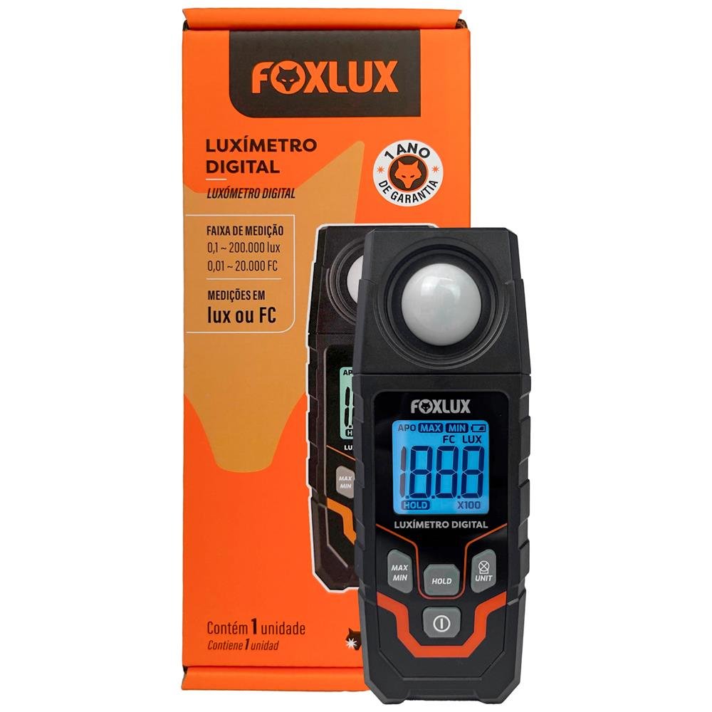 Luxímetro Digital Medidor De Iluminação Profissional Foxlux