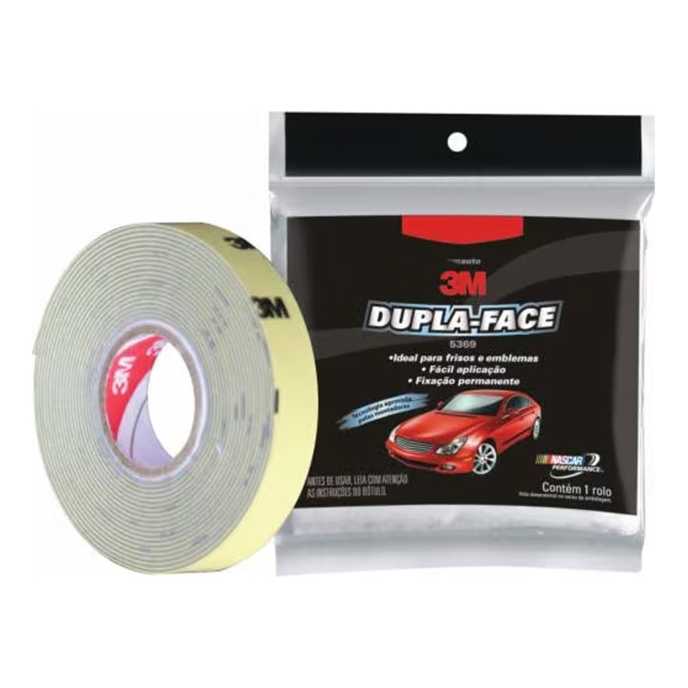 Fita Dupla Face 3m Auto 5369 Branco 12mmx3m - Embalagem com 24 unidades