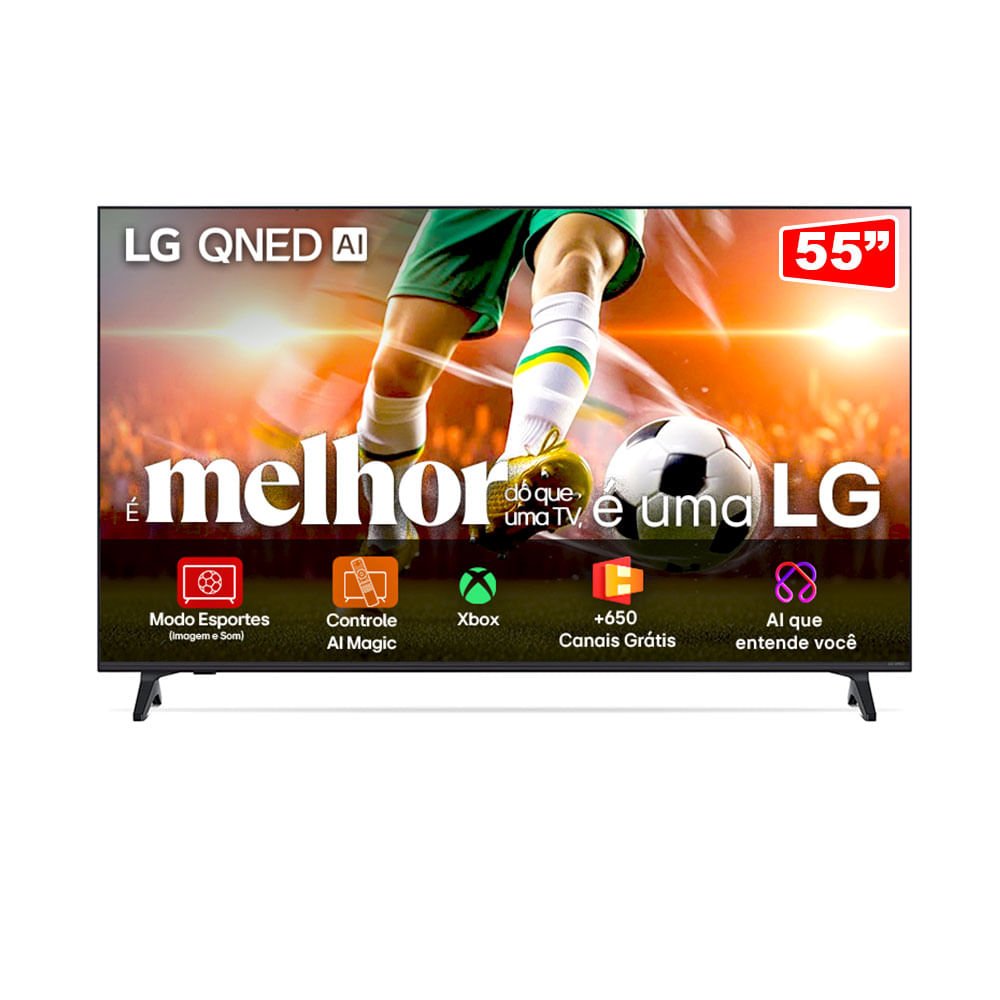 Smart Tv 4K Qned 55" Lg 55Qned70asa, Webos 25 | Charcoal Black Go - 100208