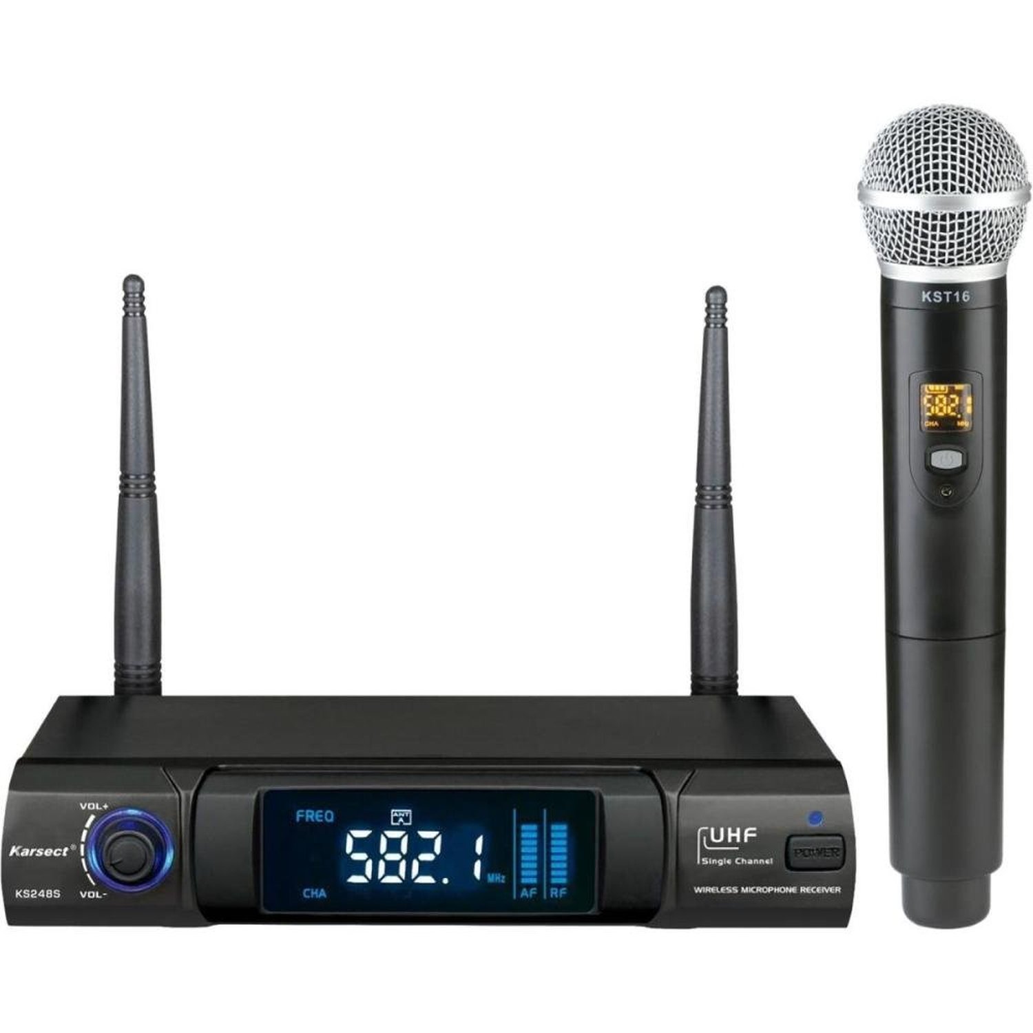 Microfone Sem Fio Karsect Ks248sm Single Preto Un.Venda: Pc/1