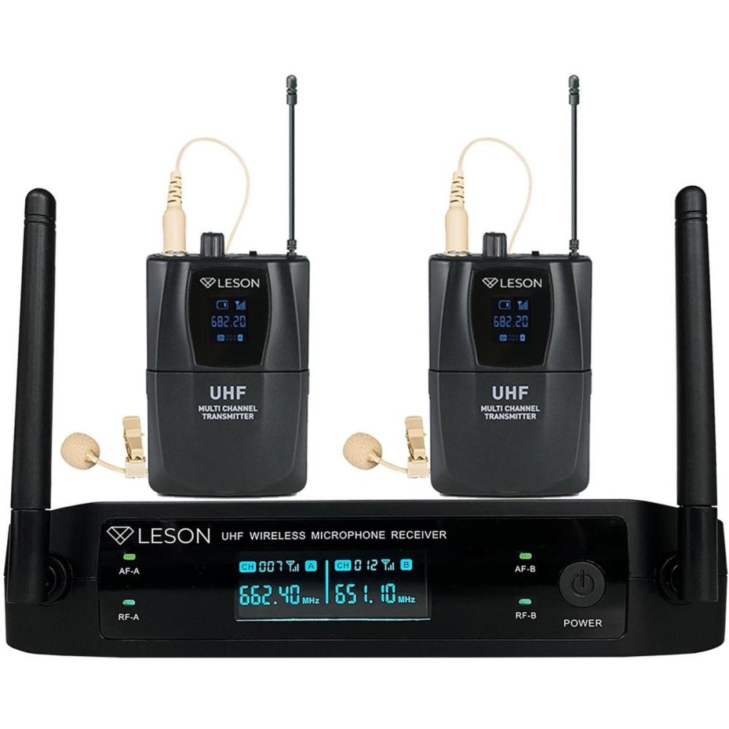 Sistema De Microfone Duplo Sem Fio Leson Ls962 Preto Un.Venda: Pc/1