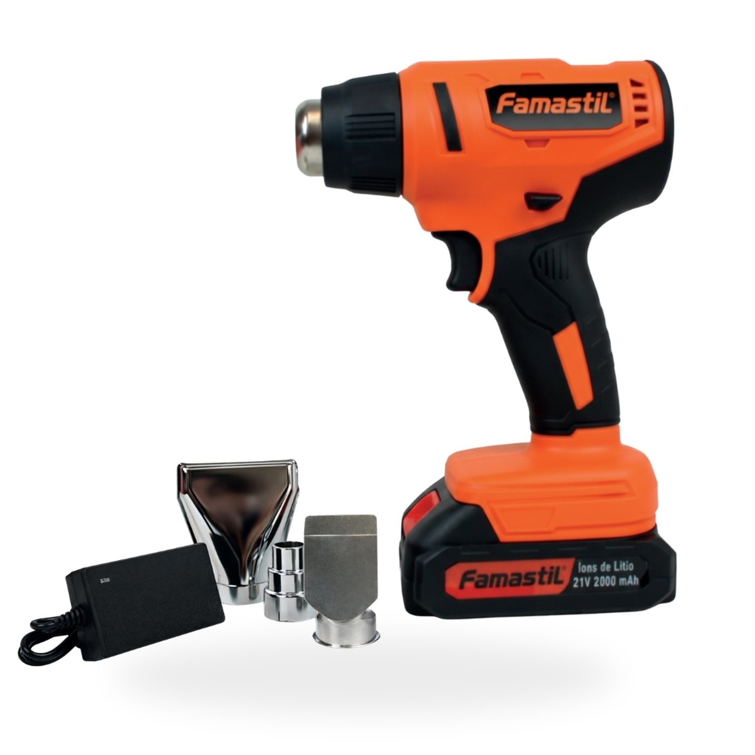 Soprador Térmico Com Bateria 21V E Led Famastil F23.01 Portátil Para Uso Profissional