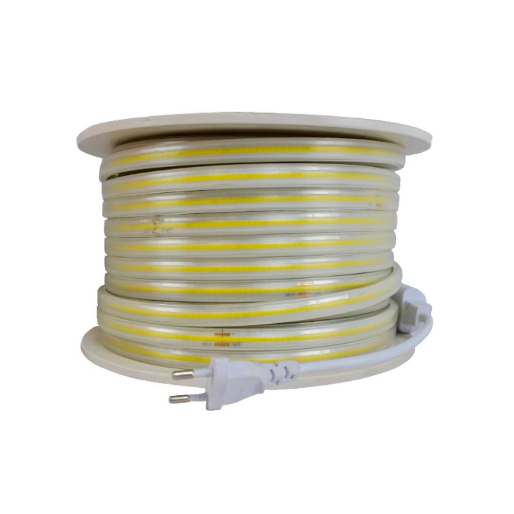 Fita Led Cob Foxlux Led91.30 10W 127V 4000K Branco Neutro 50 Metros Ip65 Iluminação Neutra