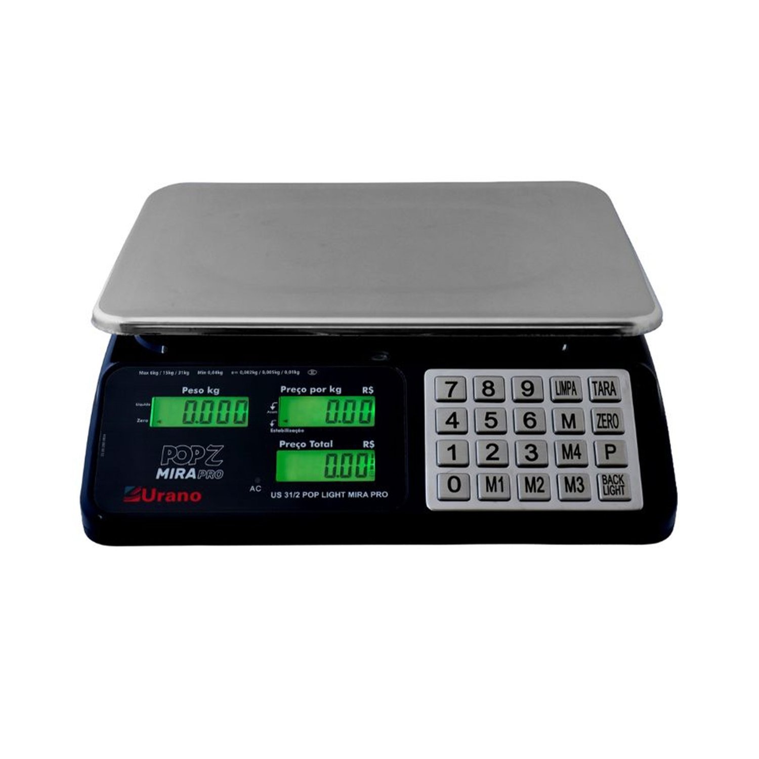 BALANCA URANO COMPUTADORA US POP LIGHT MIRA PRO 31KG/2G COM SERIAL BATERIA
