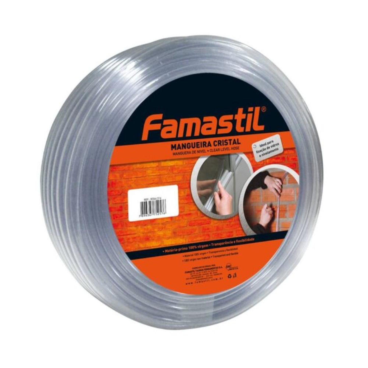 Mangueira Cristal Transparente Famastil F65.06 5 16X0,80 Mm 50 Metros Flexível
