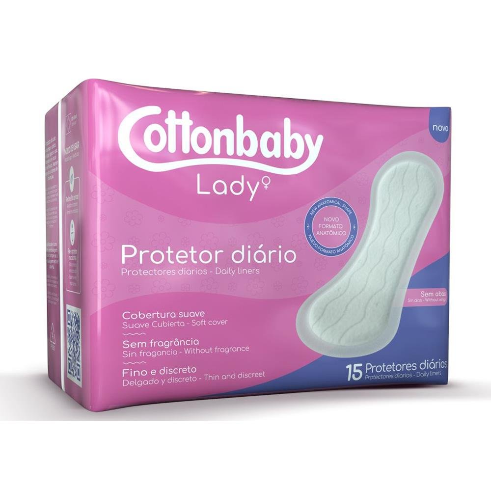 Absorvente Protetor Diário Lady Sem Abas c/15 Unidades Cottonbaby