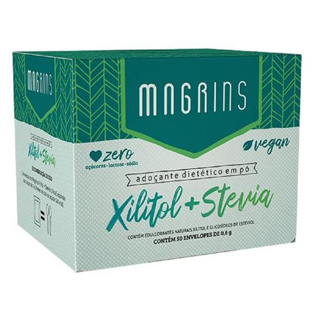 Magrins Xilitol+stevia C/50 Envelopes 0,6g