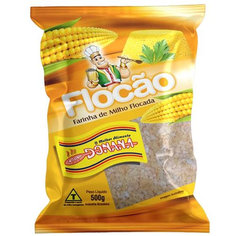 Flocao de milho 500g Donana - Embalagem Contém 20 Unidades