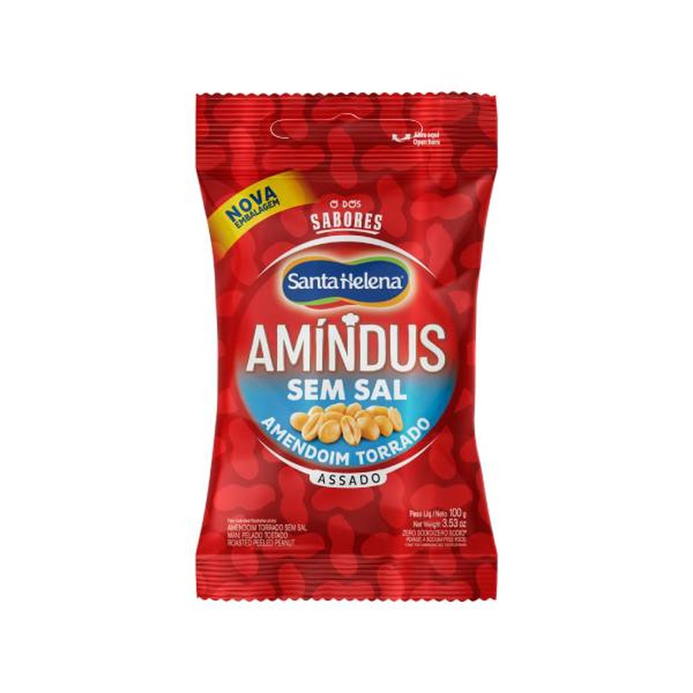 Amindus Amendoim Sem Pele Sem Sal 100G