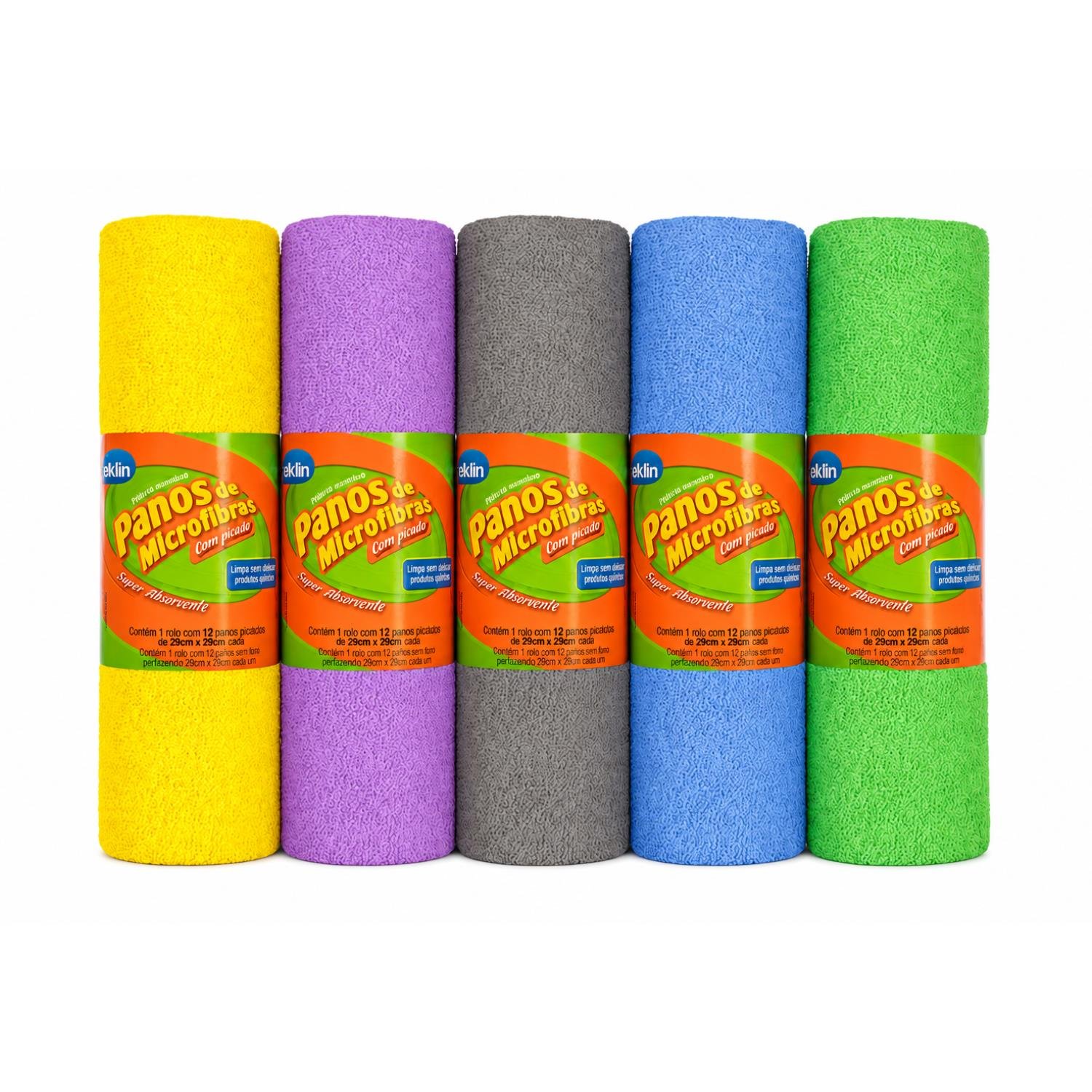 Bobina Microfibra 29X29 C/Picote Colors C/12 Unidades - Marca Alklin