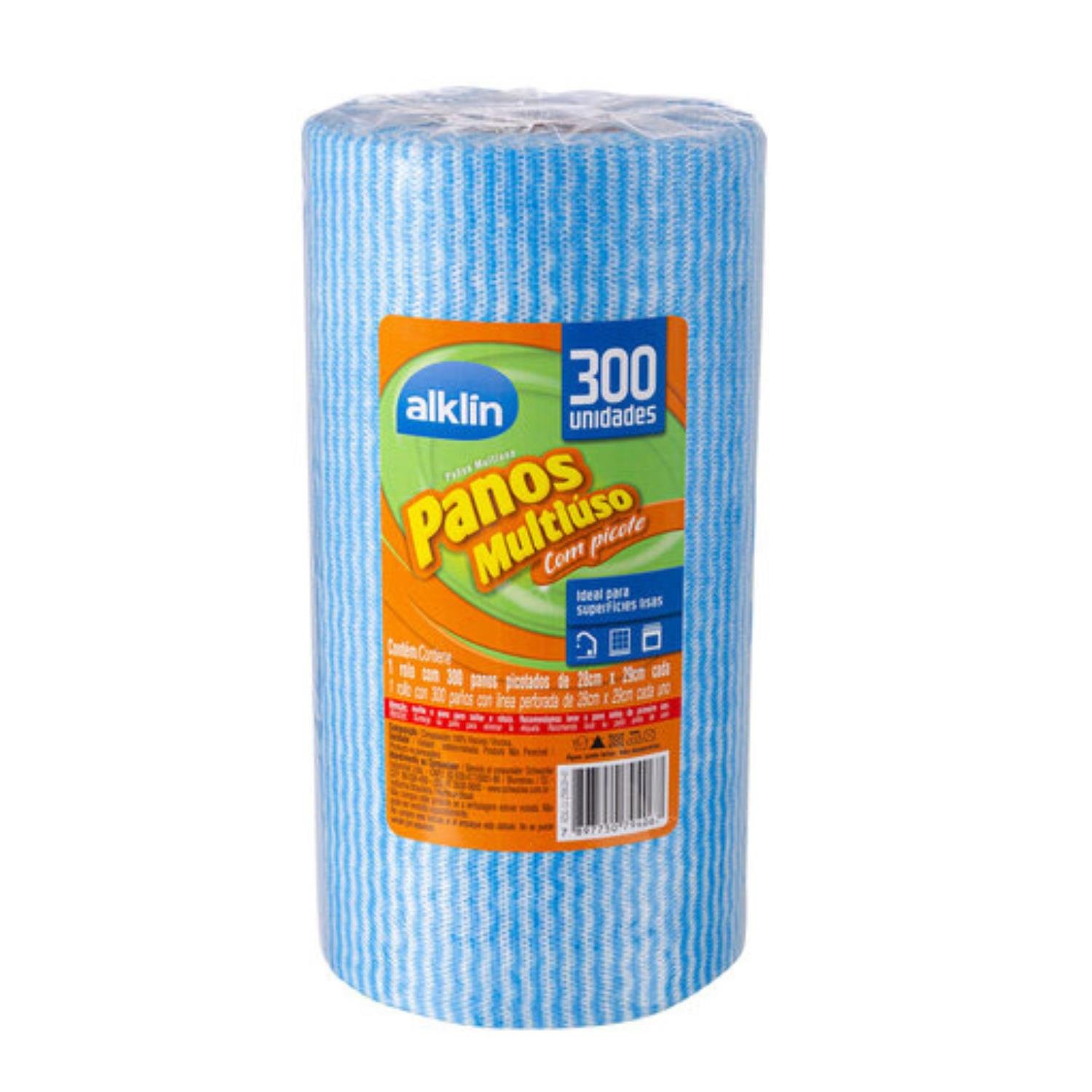 Pano Multiuso Azul 28X29 C/300 Panos - Marca Alklin