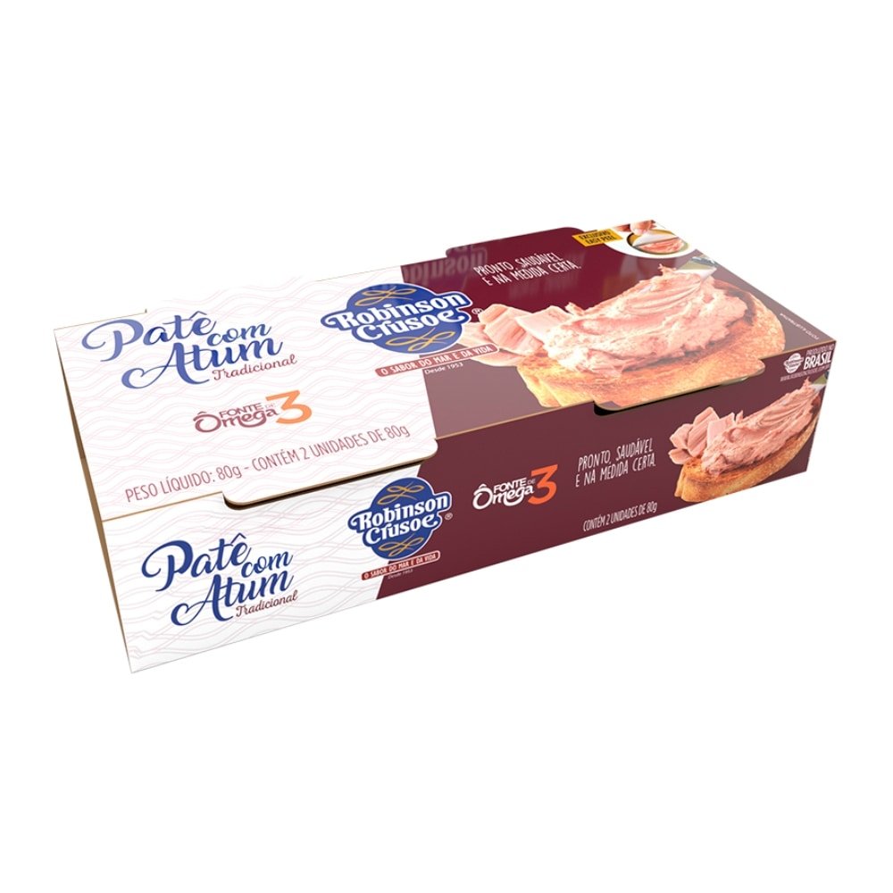 Pate Atum Robison Crusoe Tradicional 80g - Embalagem com 2 Unidades