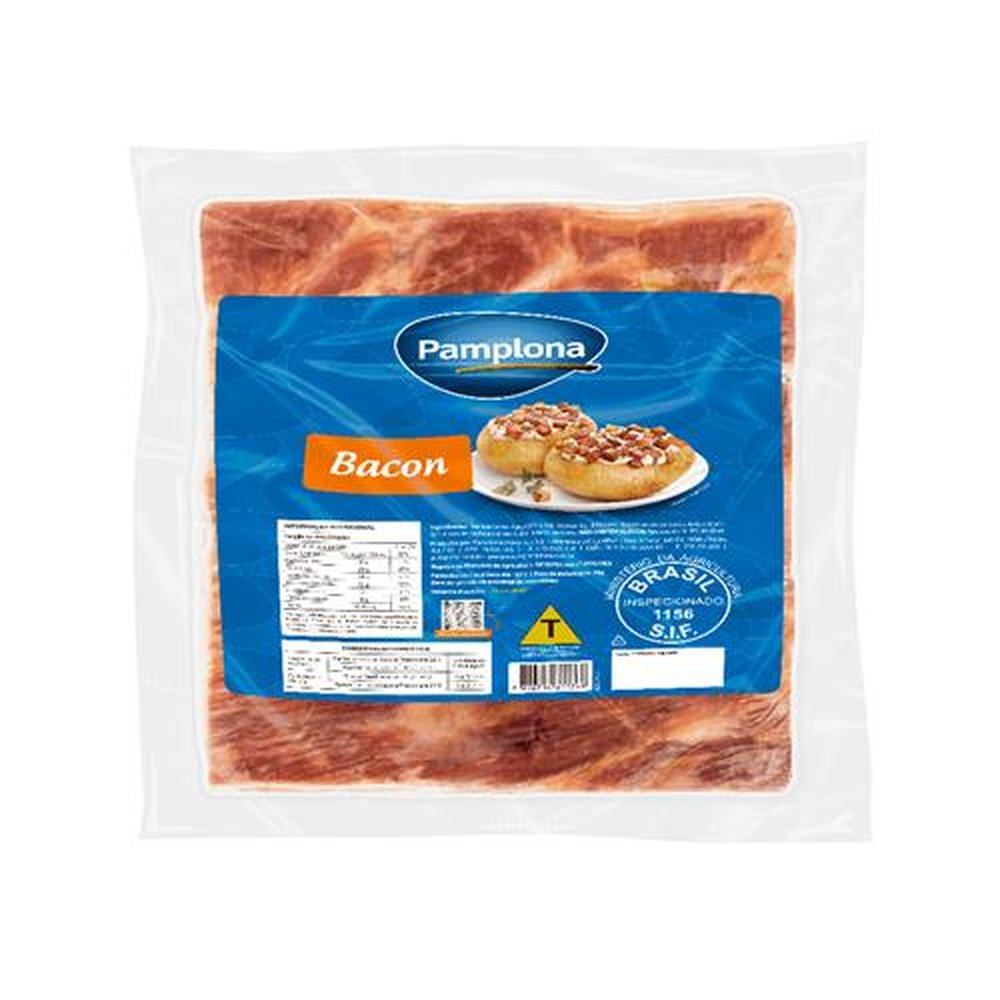 Bacon Defumado 500g a 1kg Pamplona - Embalagem com 18 até 20 und. - Peso 10kg
